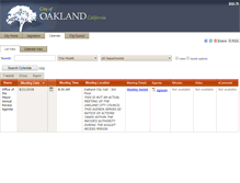 Tablet Screenshot of oakland.legistar.com